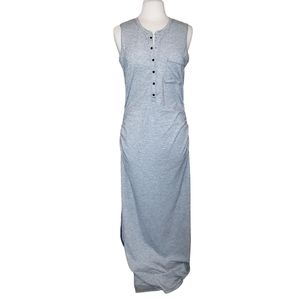 Athleta Dress M Maxi Tank Striped Gray White dimensions pit-pit 19", wai…